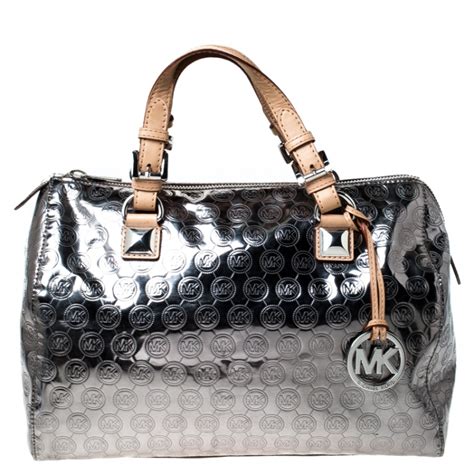 michael kors grayson silver|michael kors grayson satchel small.